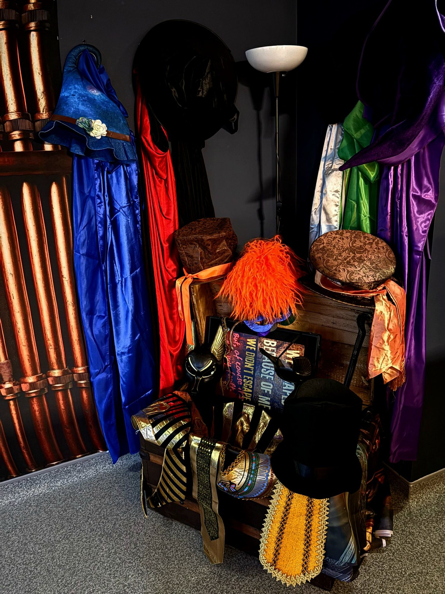 The Lost Exit reception dress up corner
