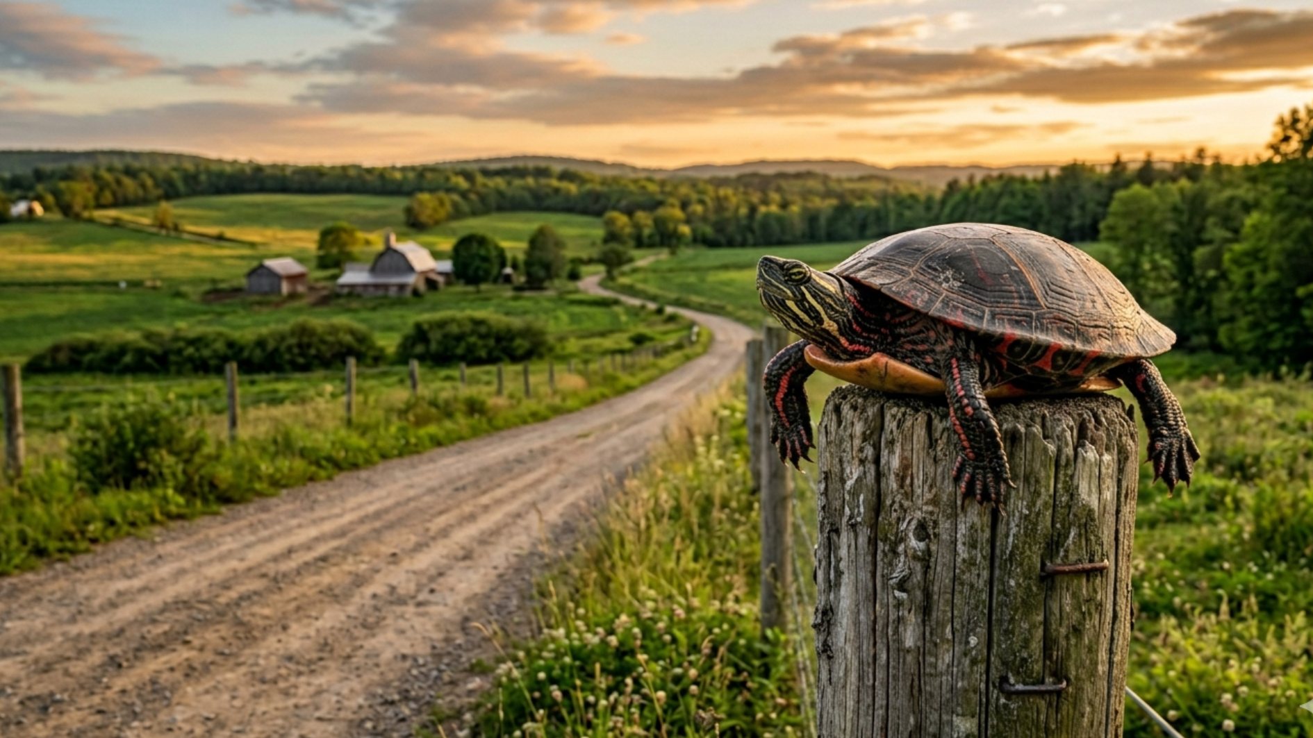Fence-post turtle